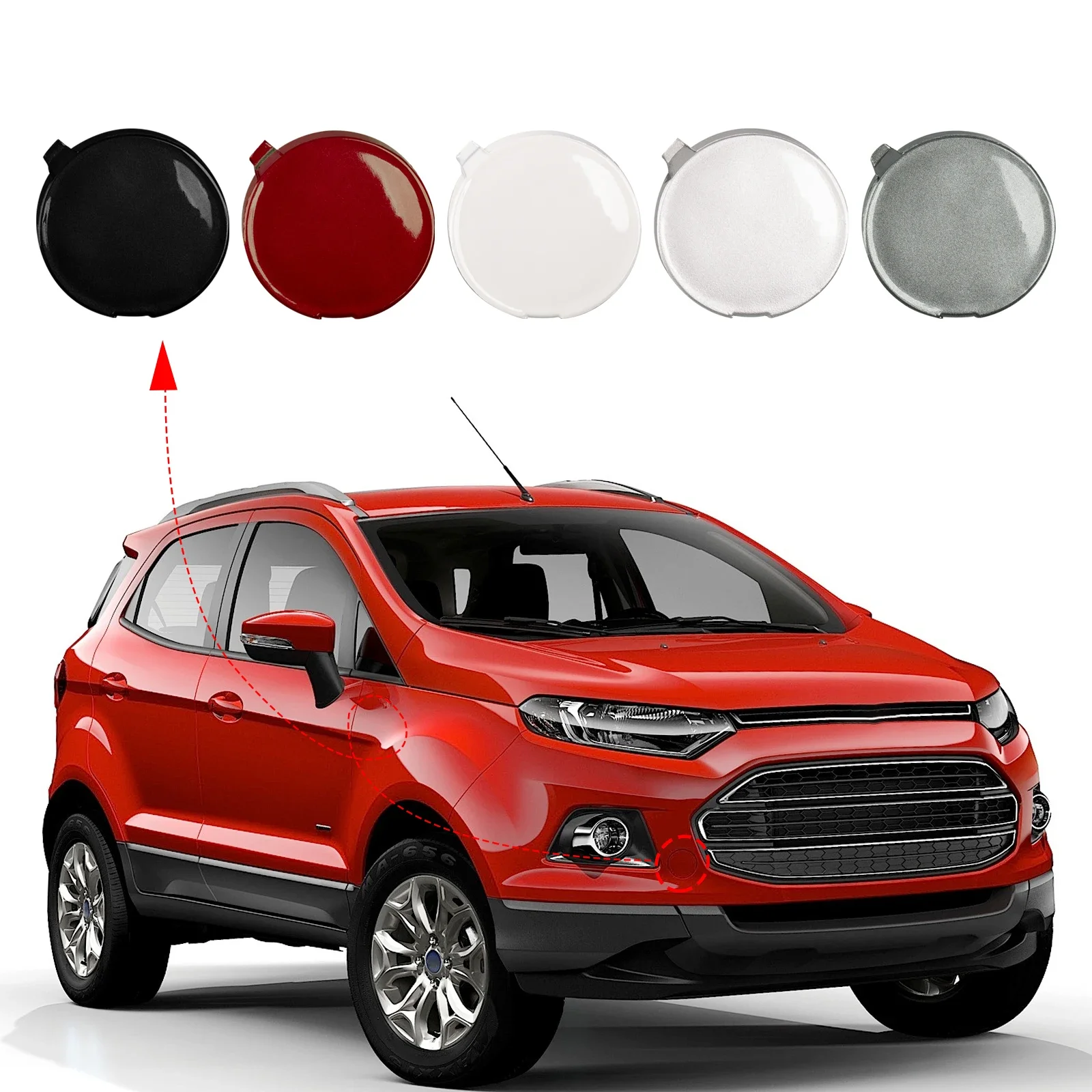 

Front Bumper Tow Hook Cover Cap Towing Eye For Ford Ecosport Accessories 2013 2014 2015 2016 2017