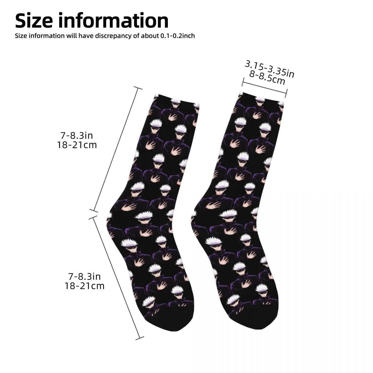 Jujutsu Kaisen Gojo Satoru Unisex Winter Socks Hip Hop Happy Socks Street Style Crazy Sock