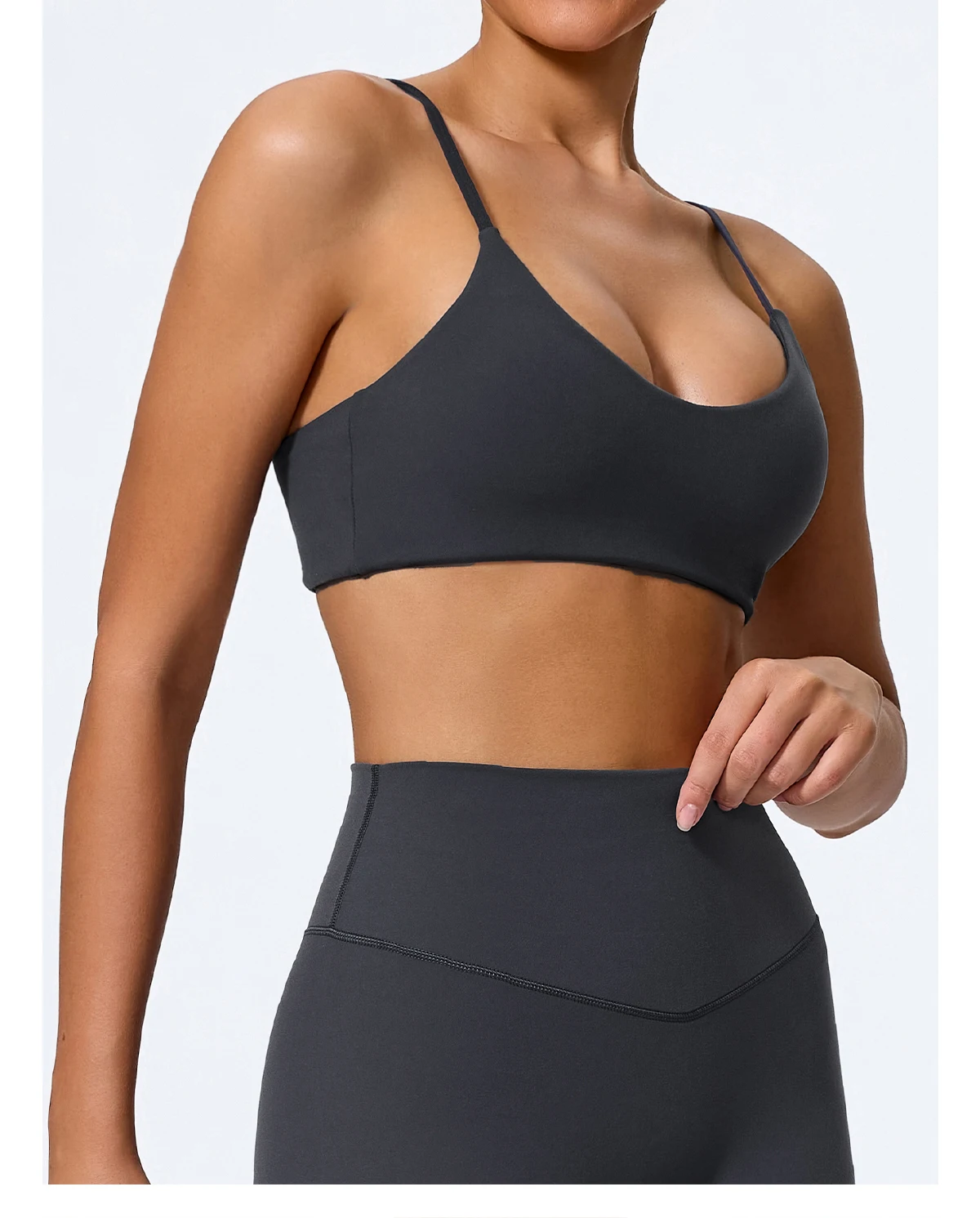 Ctenkevet Sommer Neu Damen U-förmiger Bandeau-Sport-BH für Fitness, Yoga und Workout – Rückenfreies Crop-Top für Frauen – Detail 21