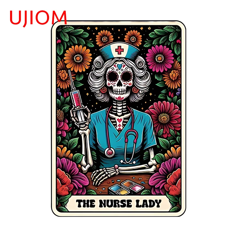 UJIOM Creative Skull Nurse Artistic Wall Sticker Exquisite Tendy Eye Catching Chic Waterproof Edgy Decal Bumper Decoration