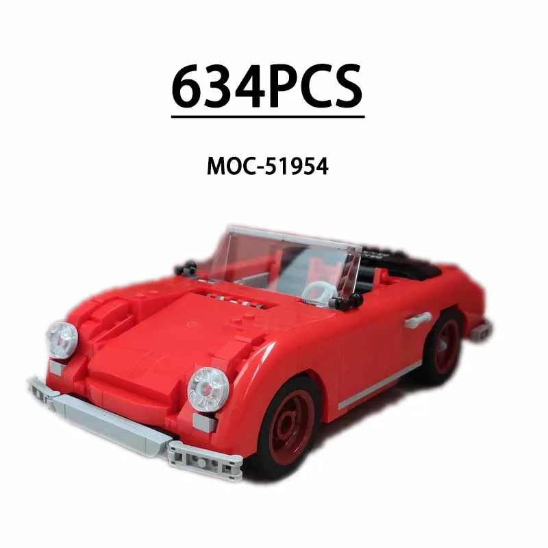 

MOC-51954 356 Convertible Sports Car Boy Building Set 10258 Modified Model 634 Pieces Block Toy Christmas Gift Birthday Gift