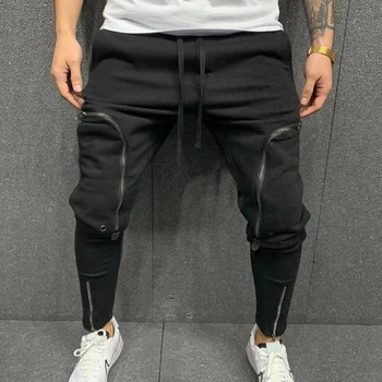 Solide Patchwork Männer Große Taschen Hip Hop für Mann Lange Hosen Jogging Sport Hosen