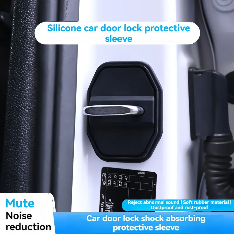 

Car Door Silicone Protective Cover Door Lock Silent Anti-collision Shock-absorbing Buffer with logo For Mercedes Benz Car