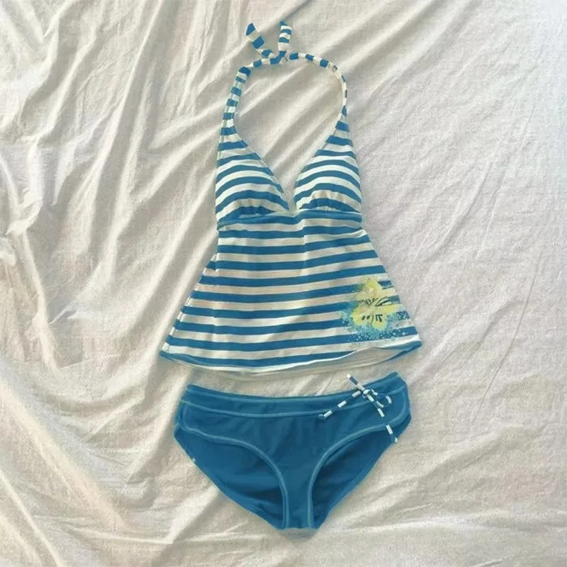 New Sexy Camisole Striped Printed Camisole Top Y2K Women's Backless Slim Fitting Triangle Lingerie Set Launched in the Summer of