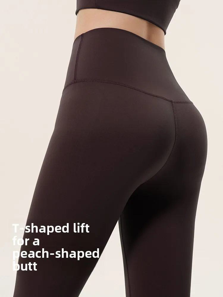 سراويل يوجا عالية الخصر للسيدات من جلد arkskin سراويل يوجا ضيقة مناسبة للارتداء في الهواء الطلق مريحة ذات ملمس عاري بدون إمبار...