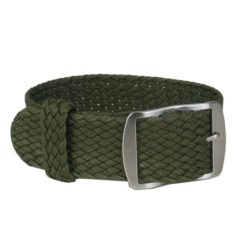 16mm 18mm 20mm 22mm color sólido Perlon tejido Nylon correas pulsera tejido correa de reloj cinturón con hebilla Negro Azul