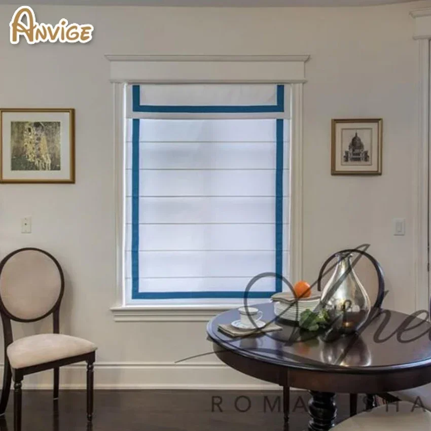 

Современные синие цветные индивидуальные шторы, римские жалюзи/римские шторы/ткань для оконных жалюзи