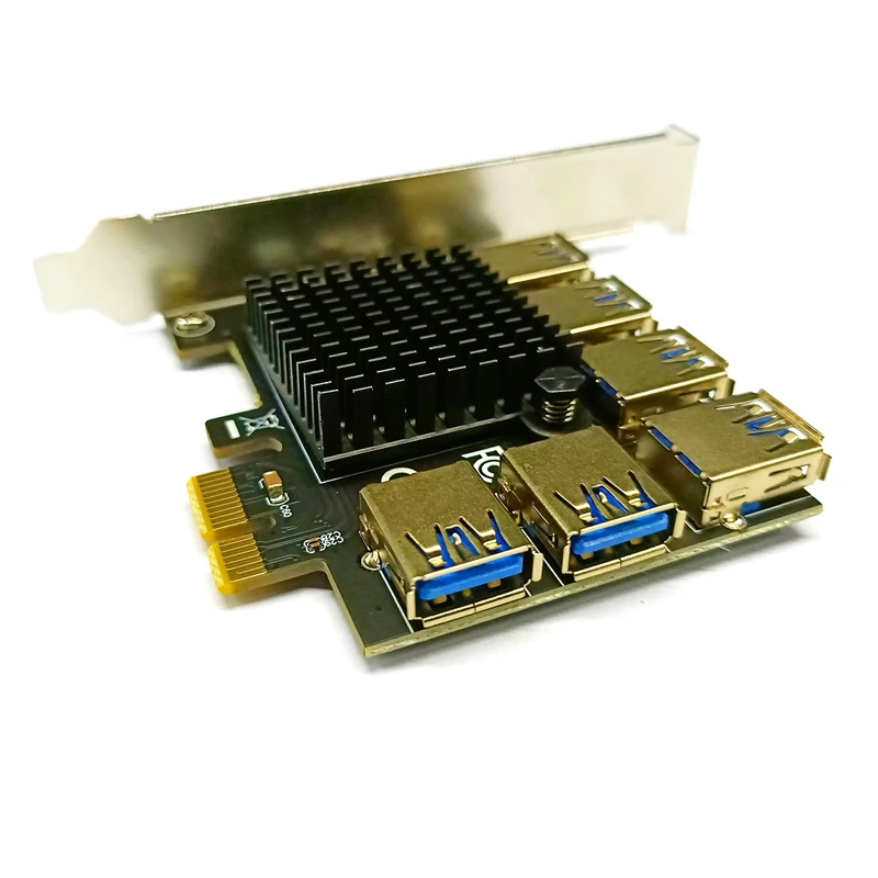 PCI Express адаптер мультипликатора PCIE от 1 до 6 USB 3,0, удлинитель PCI-E от 1 до 6, карта расширения PCIE от 1X до 16X, слот для майнинга биткоинов