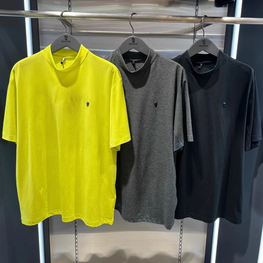 

Golf T Shirt 2025 New Summer Men's Solid Color Simple And Versatile Breathable Skull Head Short Sleeved Man Golf Top