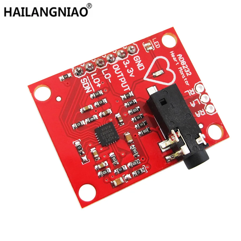 

5pcs/lot 8232 AD8232 cardiac electrophysiology measuring the pulse of the heart ECG monitoring sensor module