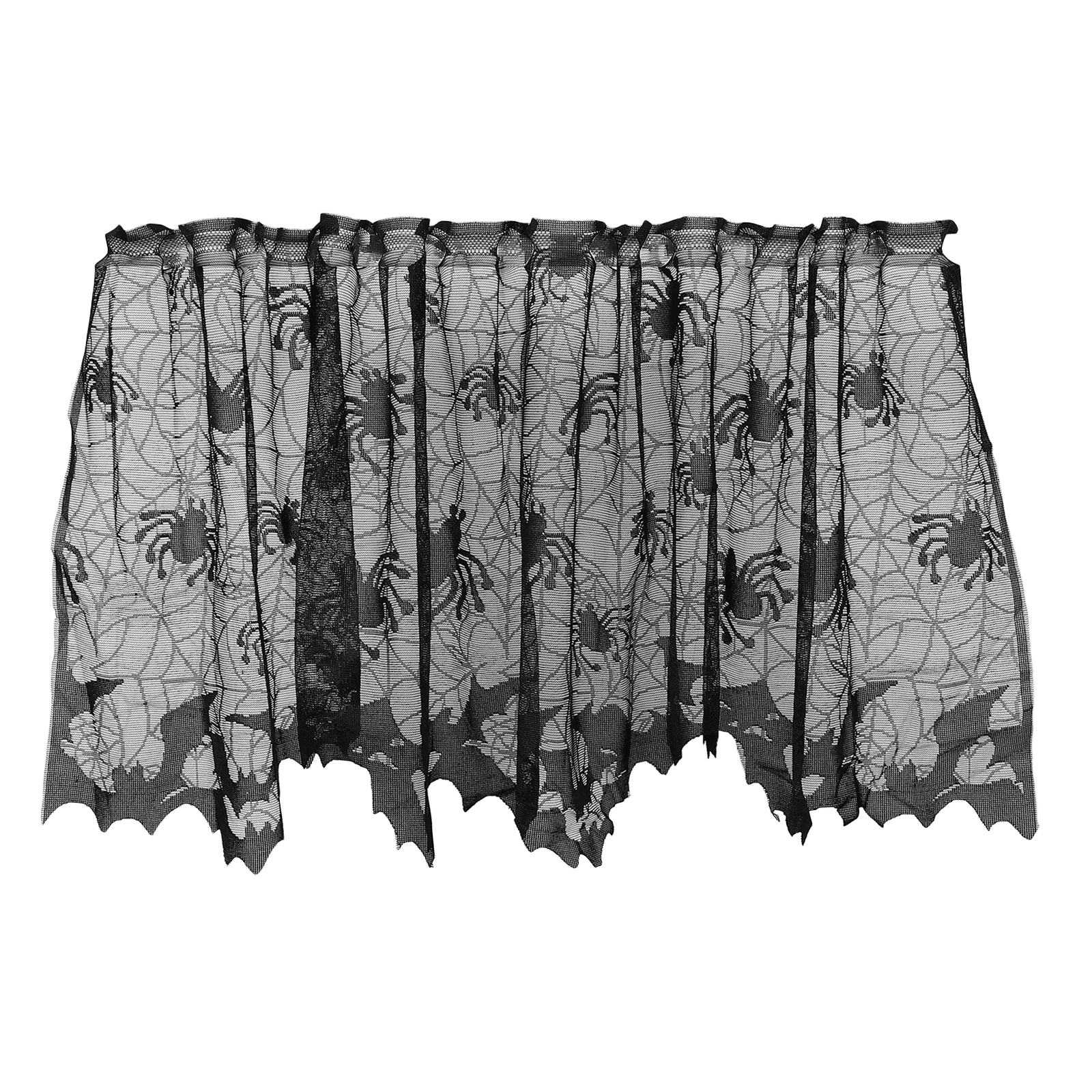 

Black Halloween Curtains Bat Theme Fireplace Decor Home Bats Window Window Curtain Curtain Holiday Sheer Valance