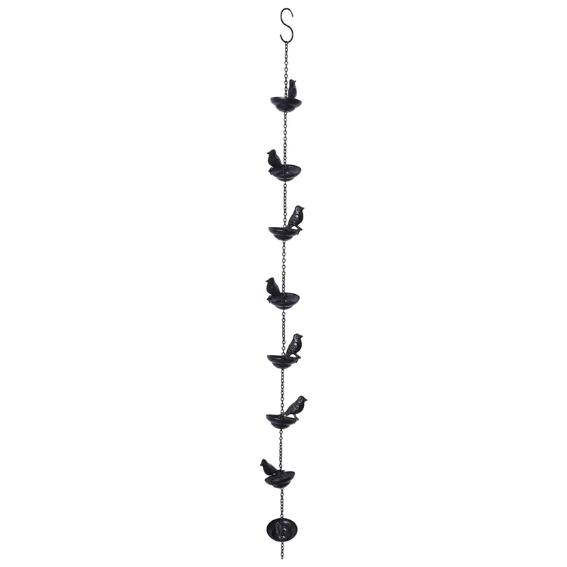 

A38Q-3X Mobile Birds On Cups Rain Chain For Outside, Rain Chains For Gutters Downspouts Rain Chain For Home,9X7x80cm