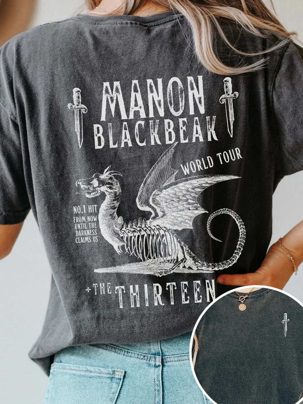 Manon Blackbeak Throne Of Glass Trendy Comfort Crewneck Shirt 100% Cotton Vintage Washed Oversized Tee For Unisex Streetwear