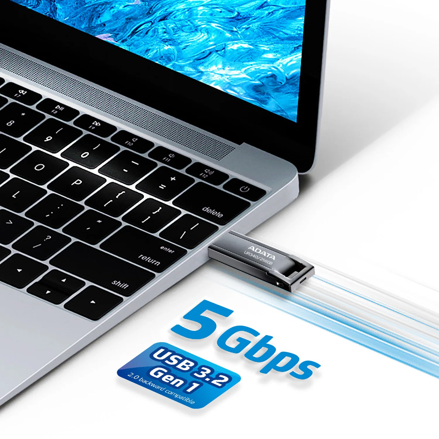 ADATA UR340 USB 3.2 Gen 1 Flash Drive Mini Metal Pen Drive 32GB 64GB 128GB High Speed Portable USB Stick for Laptop PC Office