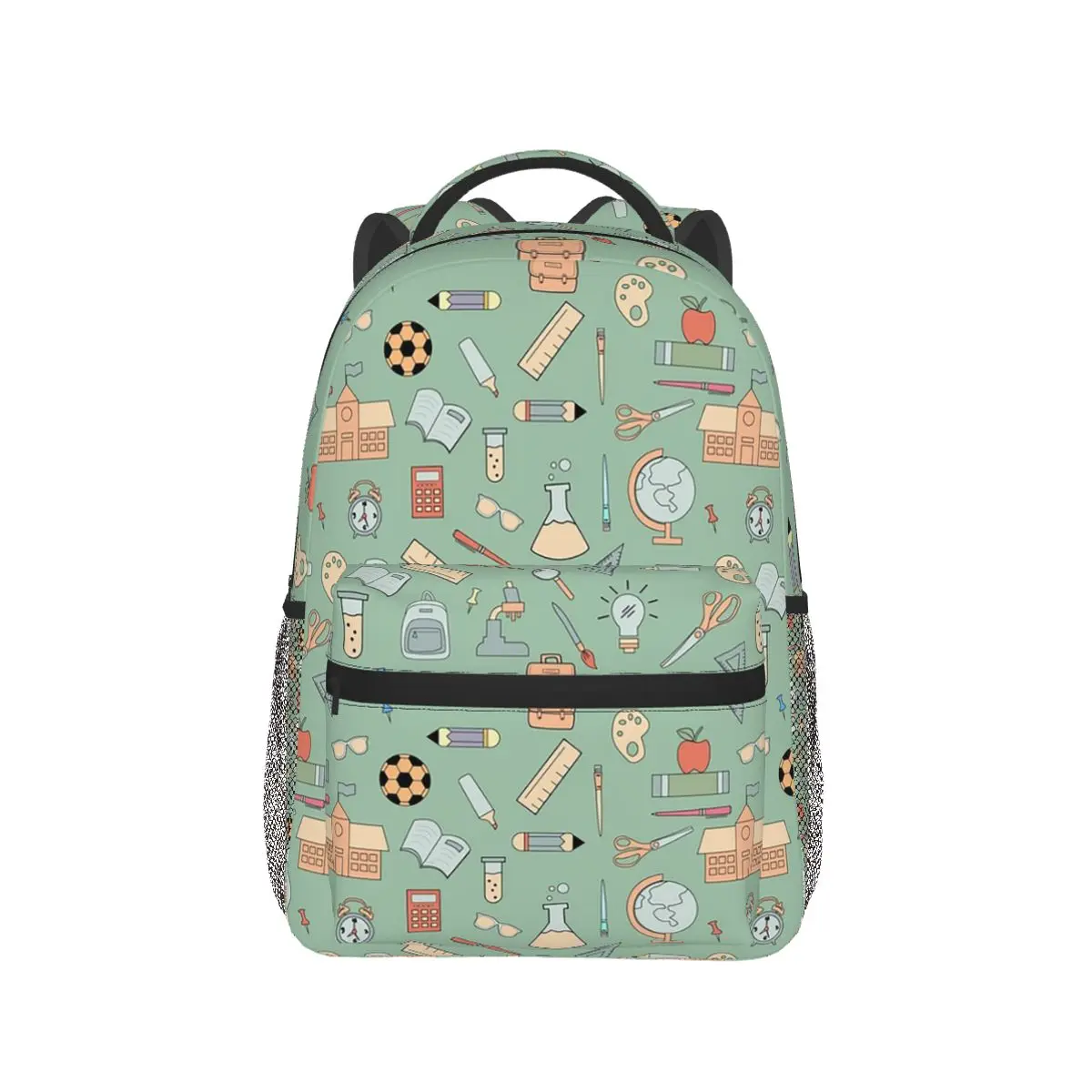 

Back To School Pattern Teacher Rulers Pencils Backpack Hot Sale Daypack Boys Girls BookBag School Bag Shoulder Bag for Men Women