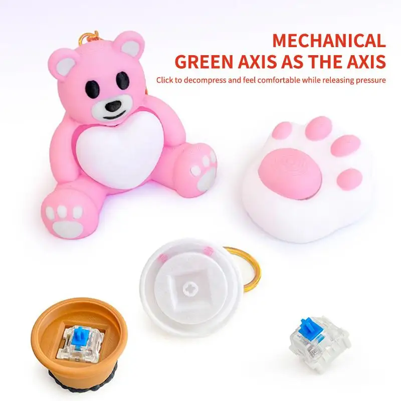 Mini 3D Printed Mushroom Turtle Clicker Keycap Press Decompressor Fingertip Stress Relief Venting Toys Fun Creative Toys Gifts