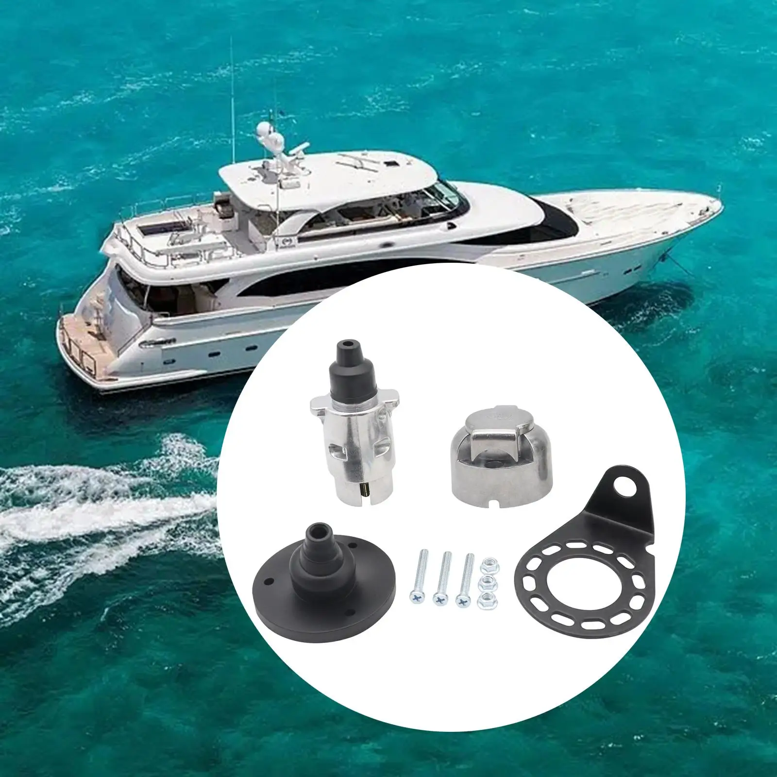 

7-контактная розетка для прицепа, металлическая розетка для прицепа, водонепроницаемый адаптер, ремонт автомобиля