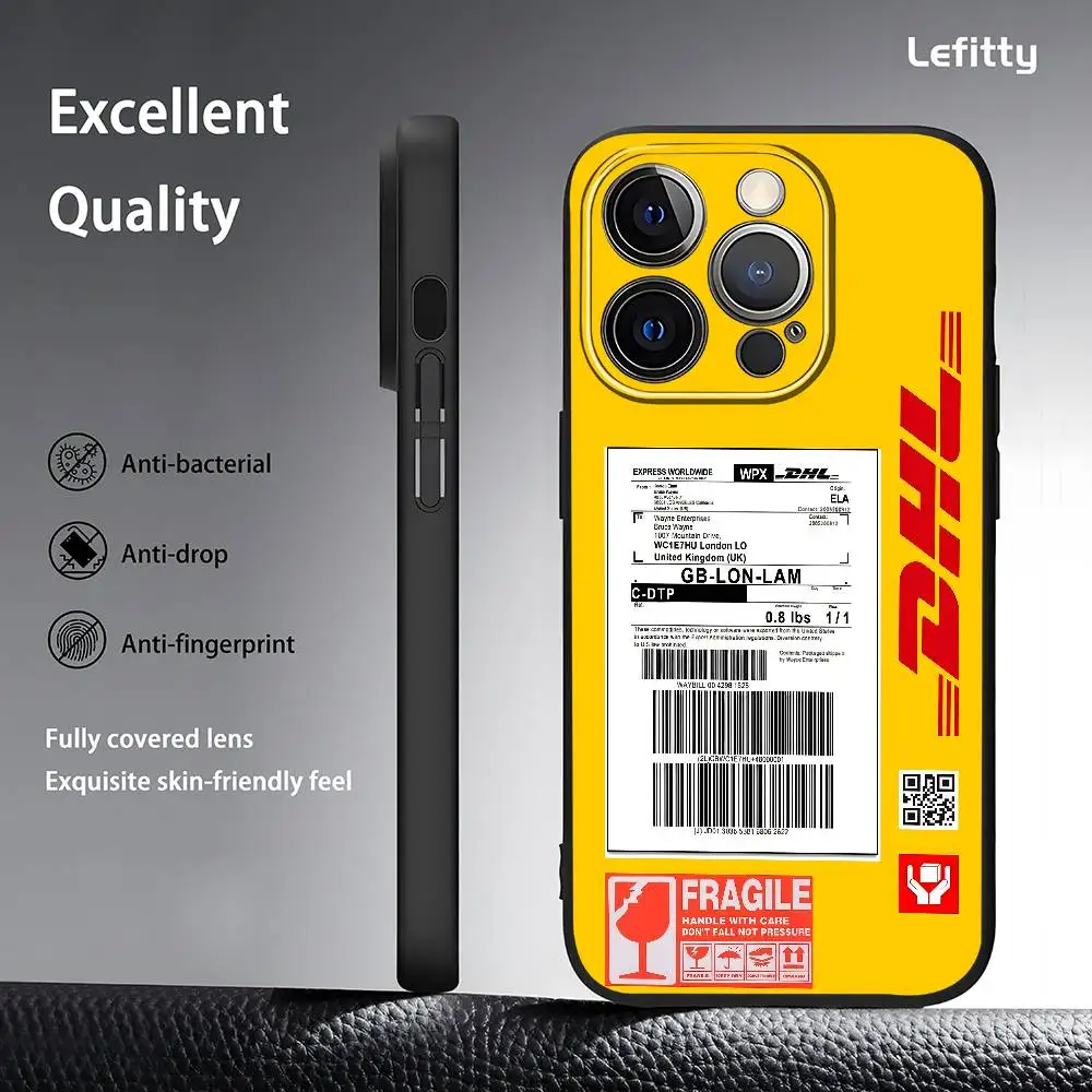 

Pretty Fashion Brand D-d-DHLs-es Logo Phone Case For IPhone 16 15 14 13 Pro Max Plus Mini Black Frosted Soft Shell Funda