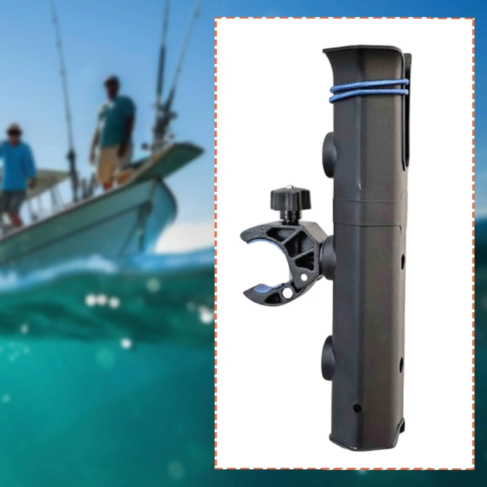 Boat Rail Mount Fishing Rod Holder Adjustable Swivel Tube Rotatable Marine Bracket Easy Toolfree Install for Boats and Kayaks
