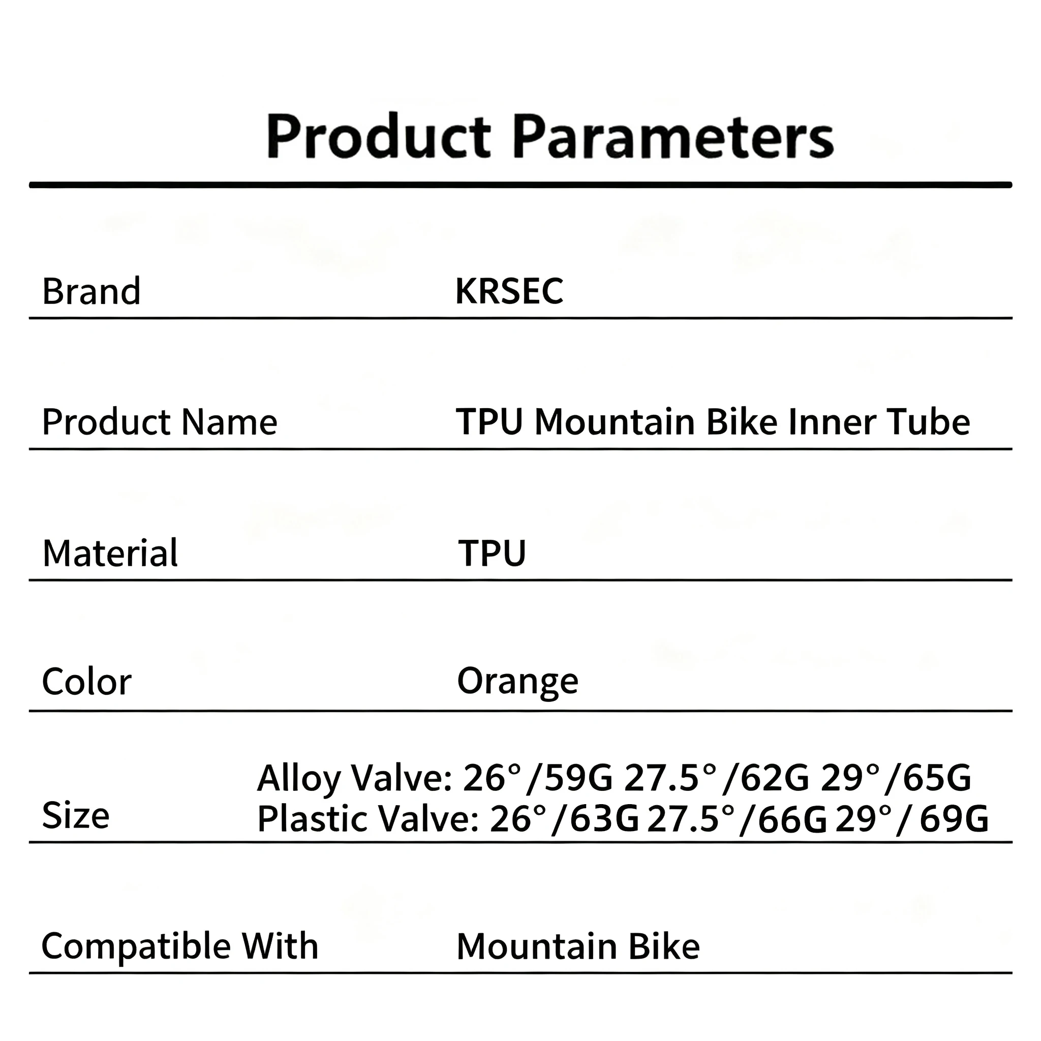 KRSEC TPU MTB Fahrrad-Schlauch 29 26 27.5 29x1.95 2.0 2.1 2.2 2.3 2.4 2.5 2.6 Zoll Mountainbike-Reifen 29er – Detail 2