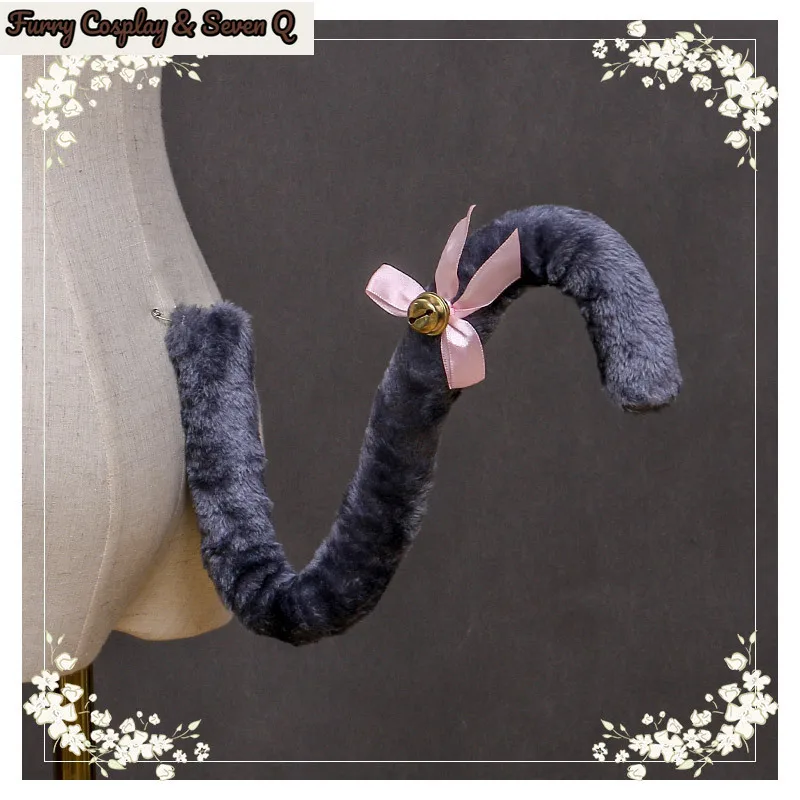 Animal Plush Cat Tail Cosplay Anime Lolita Girl Maids Cute Beast Bells Tail Handmade Accessories Party Costume Props 5