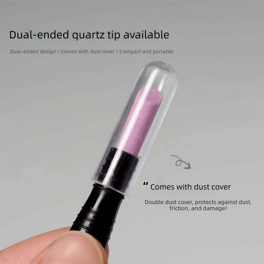 Portable Dual-Ended Quartz Scrub Stick Round Fine Polishing Nail File Dead Skin Trimmer Reusable Nail Care Pen Nail Care Tool