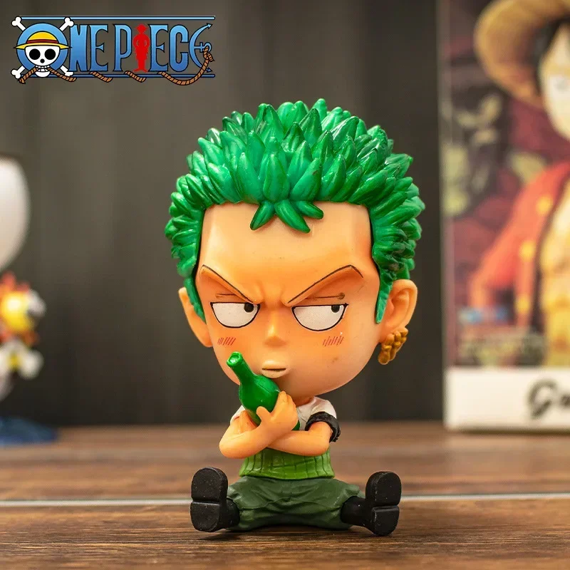 Een Stuk Cartoon Anim Figuur Zitten Luffy Roronoa Sanji Nami Usopp Brooke Actiefiguren Auto Ornamenten Speelgoed Geschenken Home Decor