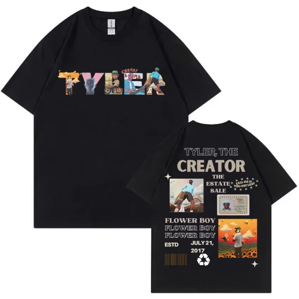 Trend Rapper Tyler The Creator Music Album Graphic T-shirt Men Women Fashion Hip Hop Oversized T Shirts Cotton Tshirts Clothing