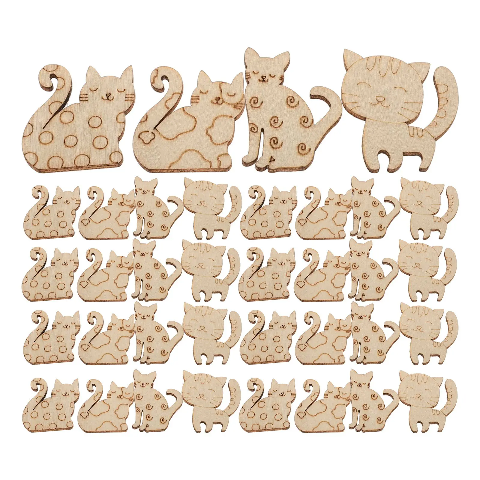 

100 Pcs Surface Easy Wood Animal Cutout Blank Wooden Slices to Paint DIY H crafts Parties Wooden Cutout Decorations