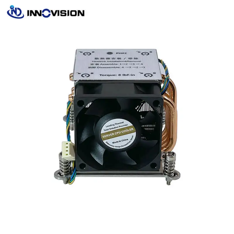 High Heat Dissipation LGA1700 2U CPU Cooler With 5 Heatpipes Active Heatsink 6025MM Dual Balling Fan TDP Up To 165W