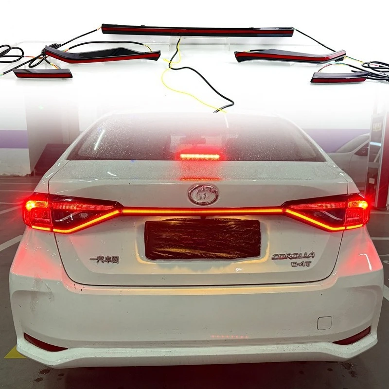 

Car LED Rear Taillights For Toyota Corolla 2019-2024 Modified LED Through Tail Light Trunk Lamp Sequential Turn Signal Light