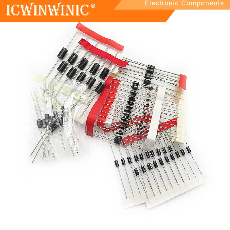 1piece 1N4148 1N4007 1N5819 1N5399 1N5408 1N5822 FR107 FR207,8values=100pcs