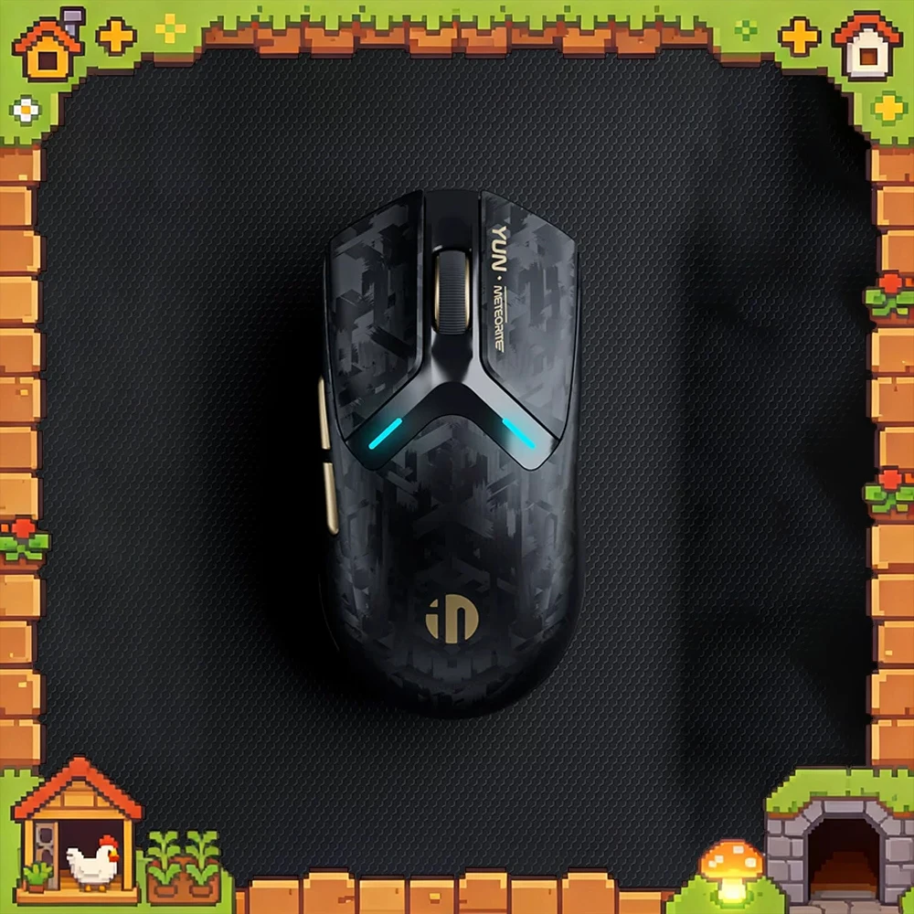 inphic YUN Wireless Gaming Mouse Tri Mode USB Bluetooth Lightweight Carbon Fiber Feel Ergonomic Computer Mouse Black