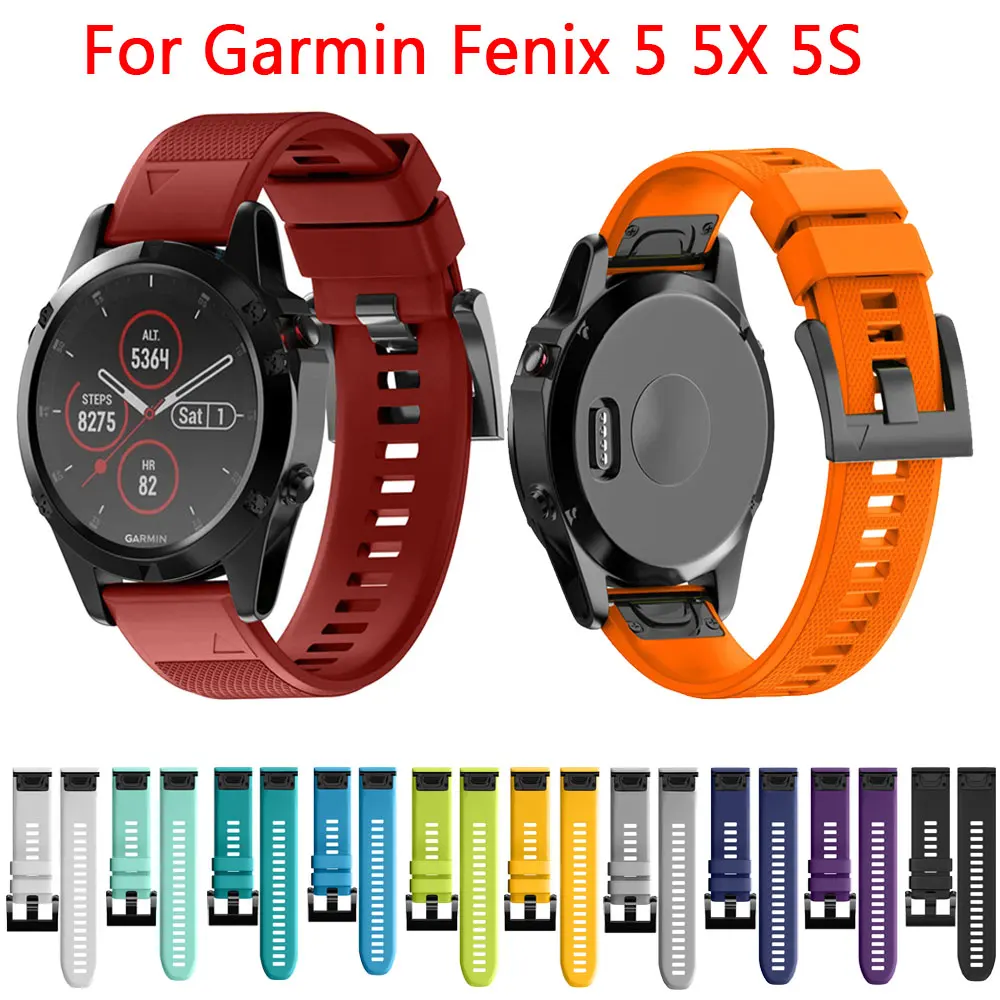 Watchband For Garmin Fenix 6X 6 6S Pro 5X 5 5S Plus 3 HR 20 22 26 mm Quick Release Silicone Watch Band Easyfit Wrist Band Strap