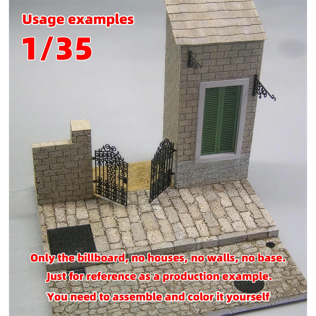 1/35 Scale Model Kit Building Material Metal Manhole Cover Sewer Manhole Cover Drainage Ditch Miniature Diorama Models Suits - view 3