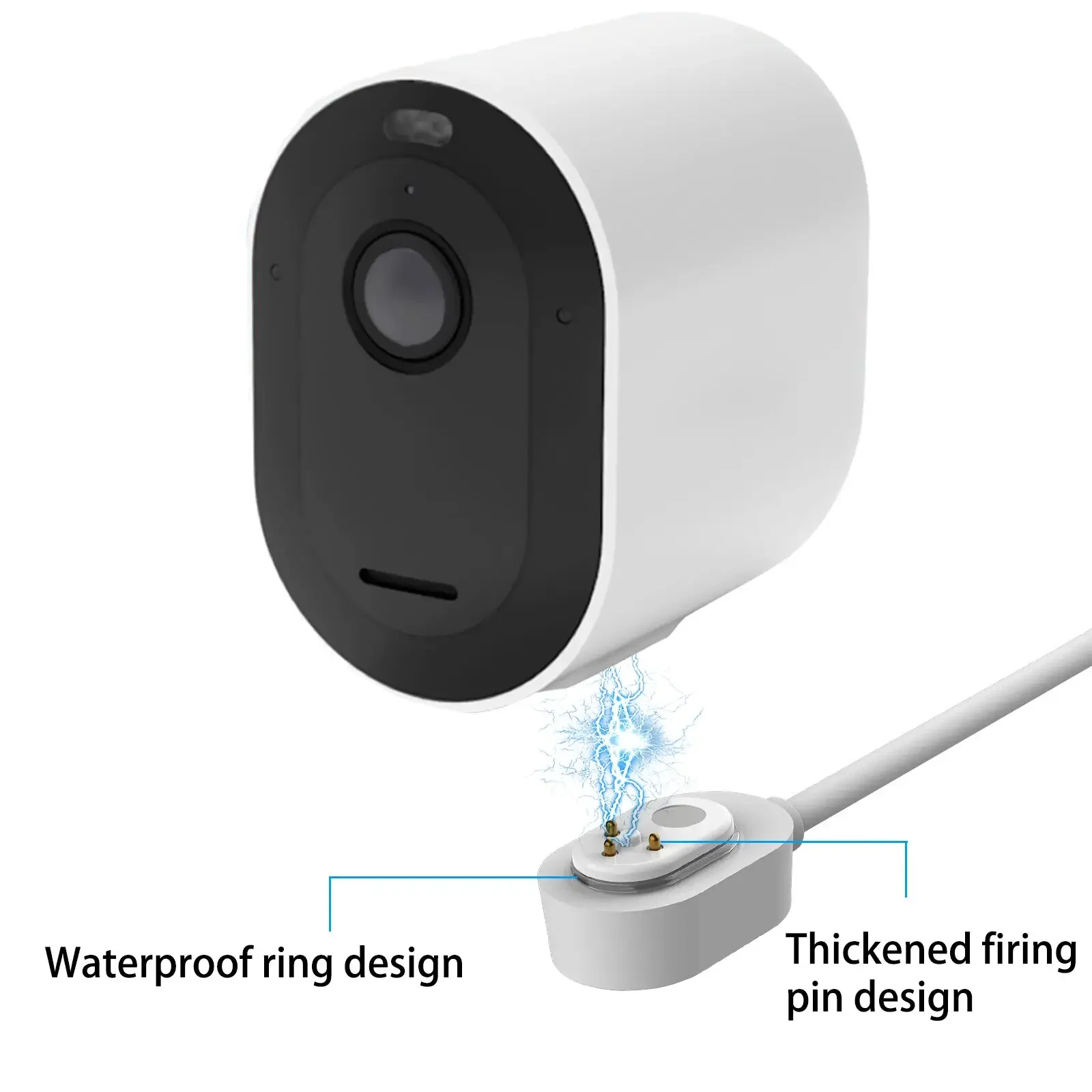 Trắng 7.6M Chống Chịu Thời Tiết Cáp Sạc Cho Arlo Ultra/Ultra 2/Pro 3/Pro 4/Pha/Đi 2/PRO 5S Có Cổng USB Sạc Nhanh (Mỹ)