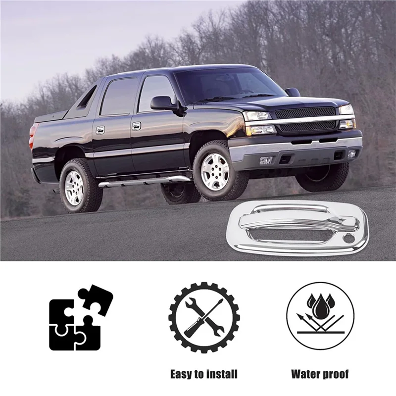 

4X Chrome Door Handle Cover Trim For Silverado Tahoe Suburban Avalanche GMC Yukon Sierra 1999-2006