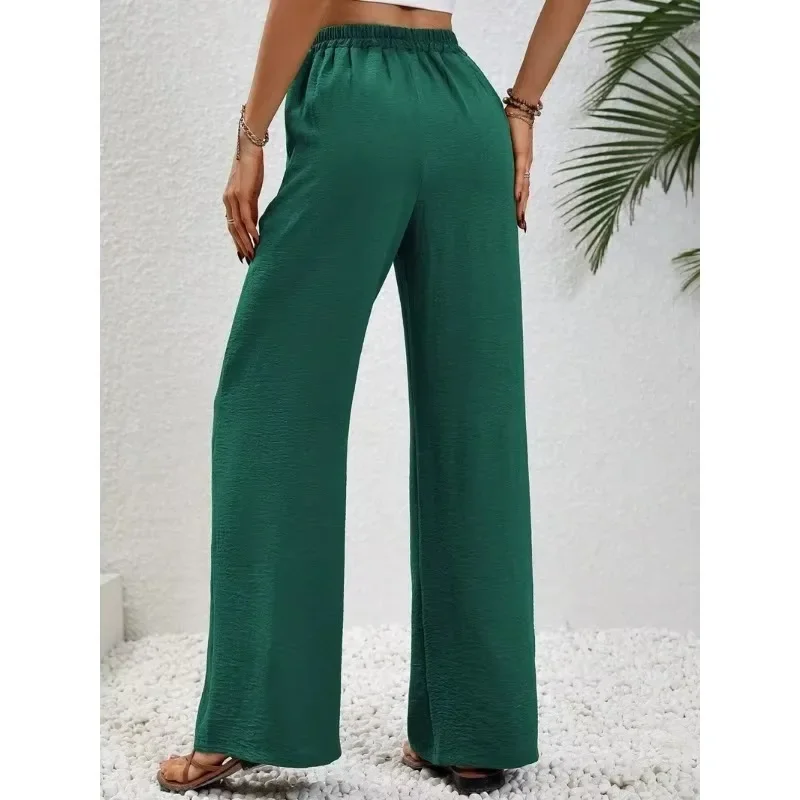 Casual Women's High Waisted Pull Elastic Waist Wide Leg Sweatpants Straight Tube Fitting Sanitary Pants Yoga Jogger Dance Pants