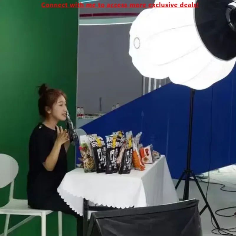

LED Live Stream Filling Light 300W 200W LED Video Light With Softbox And Tripod Stand With Green Backdrop