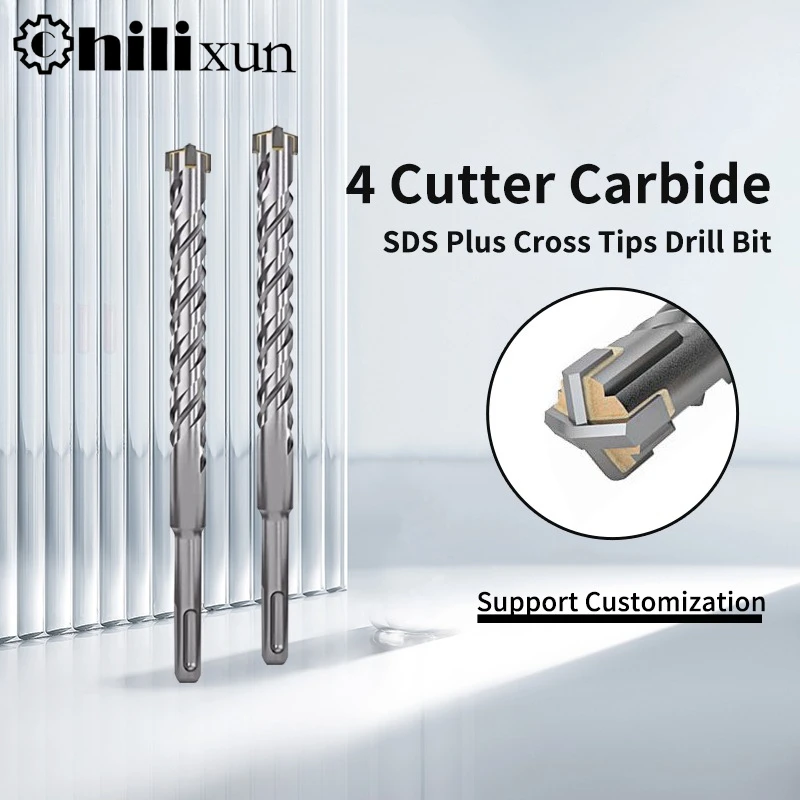 

Электрические ударные сверла 210 мм, 6-25 мм, крестообразный тип, вольфрамовый стальной сплав SDS Plus для каменной кладки, бетона, камня