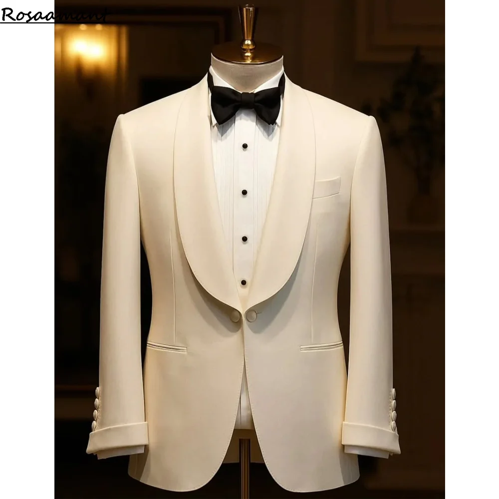 Elegant Wedding Suits for Men Formal Groom Tailcoat Fashion Prom Party Male Suit Slim Notch Lapel