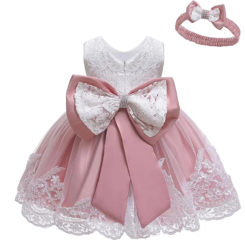 New Fashion Princess Dress for Baby Girls Costume 1st Birthday Party Dress Kids Lace Vestidos 0-24Months