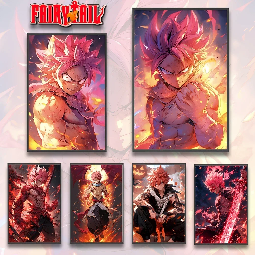 FAIRY Hot Japanese Anime Self-adhesive Poster Natsu Wallpaper Zeref Figures Home Decoration Painting Wall Art Cartoons Kid Gift