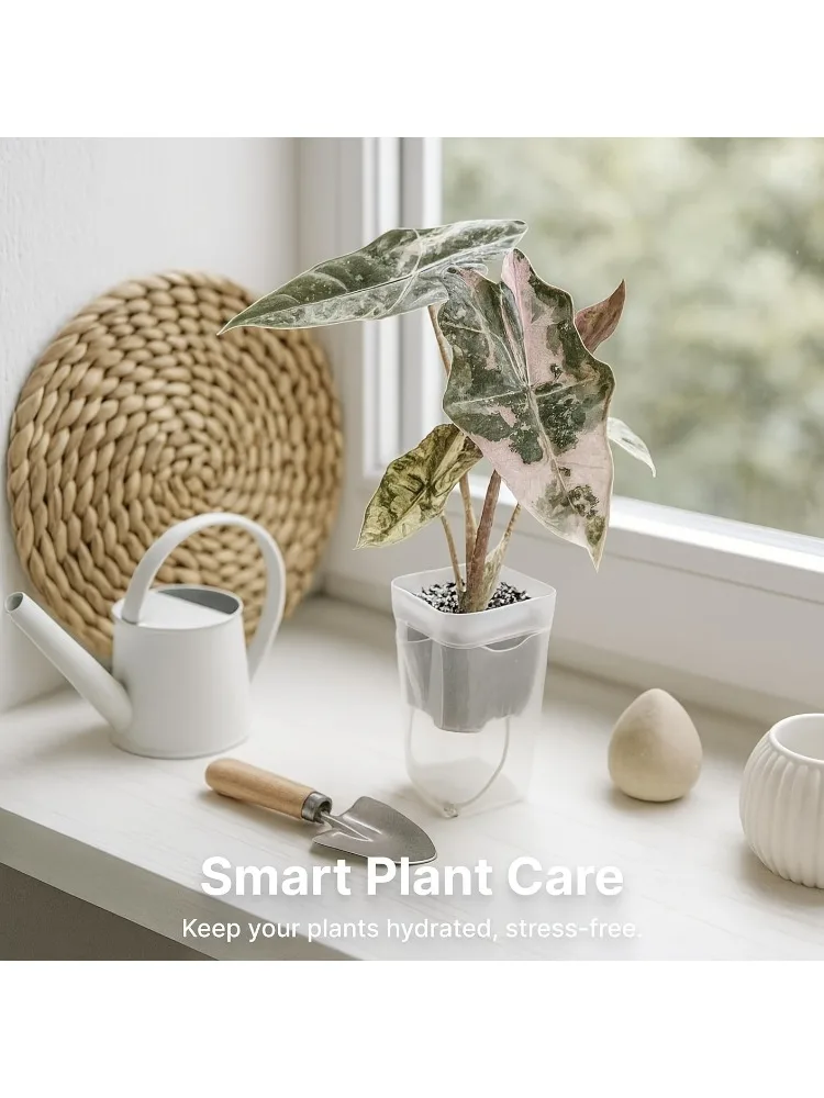 15 stuks zelfwaterende plantenpotten, mini zaailingenpotten, bloempotten, doorschijnende plastic plantenbakken, plantenvermeerderingspot met reservoir - afbeelding 2