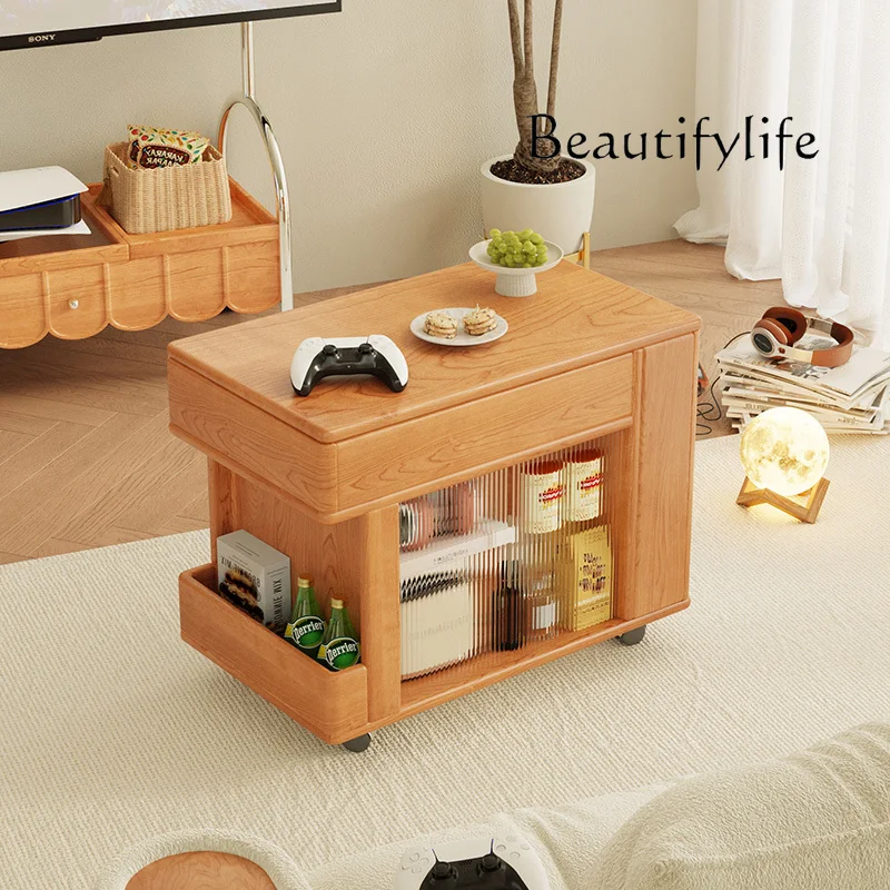 American Antique Style Foldable Lifting Mobile Small Tea Table