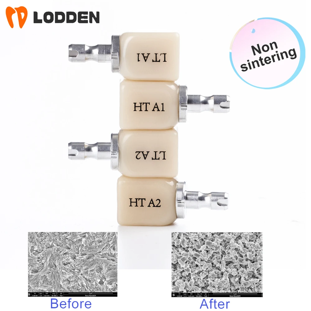 

5pcs Dental Glass ceramic block Without Sintering C14 HT/LT Instant Restoration Material CAD/CAM Dental Lithium Disilicate Block