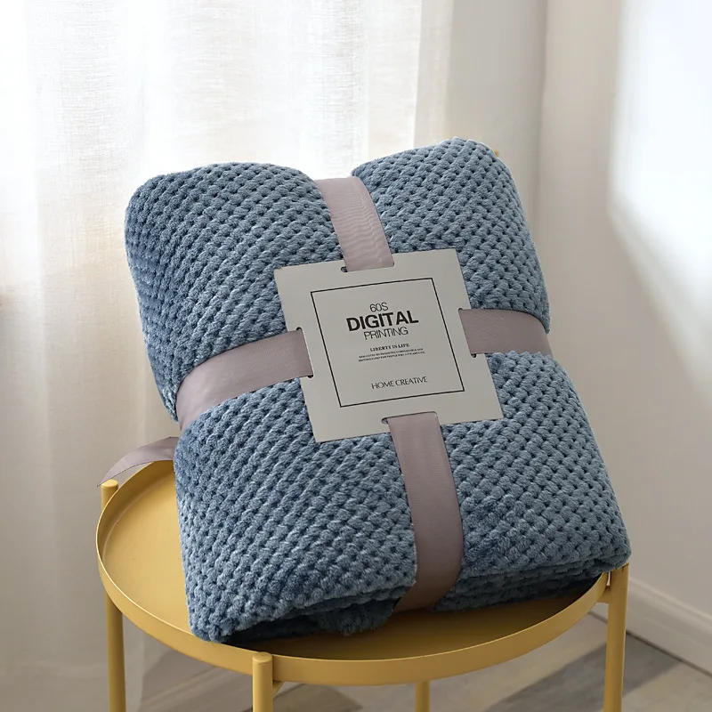 Mantas de franela de lana Coral de Color sólido grueso para camas, colcha cálida y suave, manta para sofá, invierno
