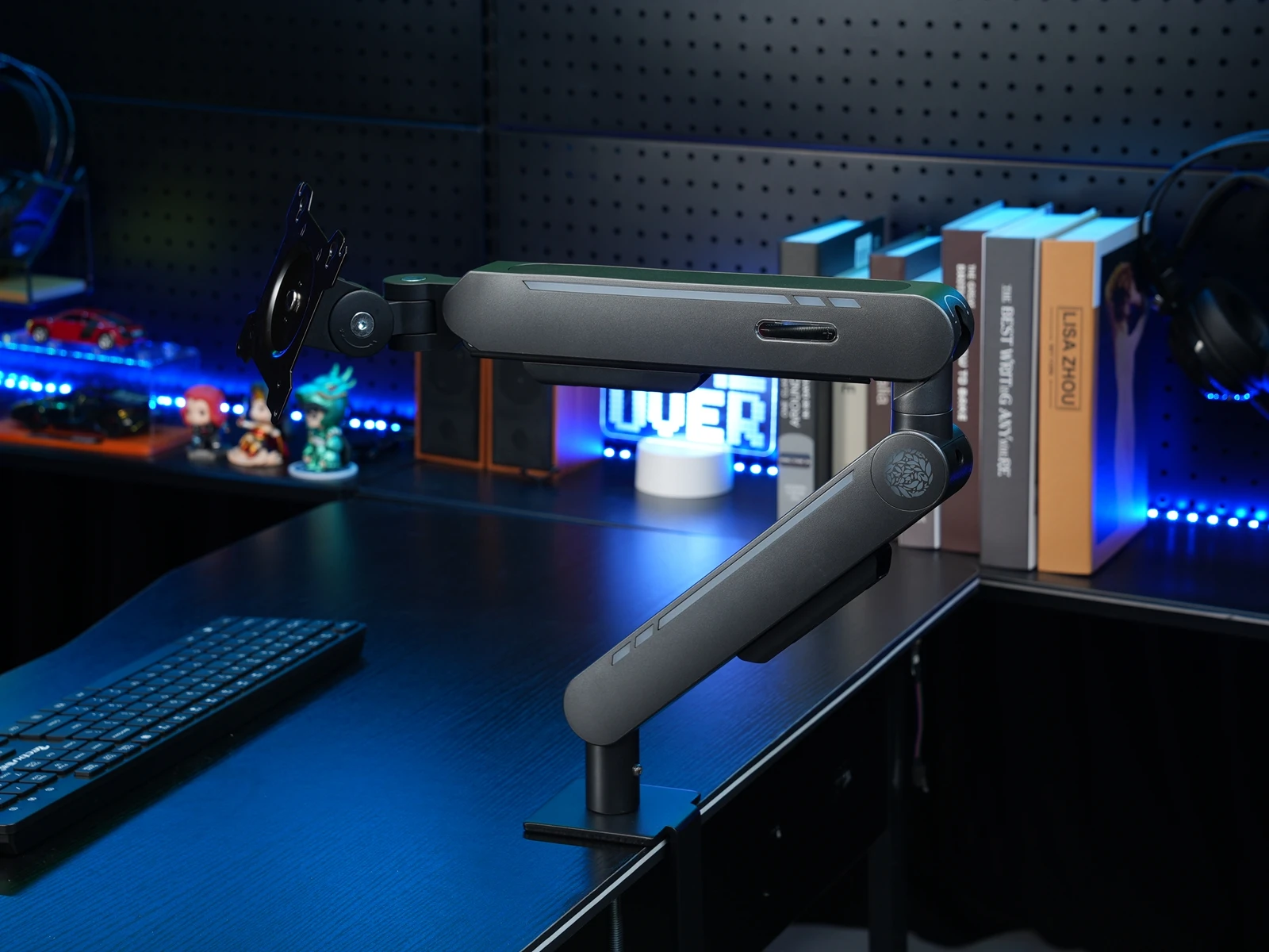 Ergonomic Space Saving Gaming Arm Adjustable Desk Mount Home Office Stand