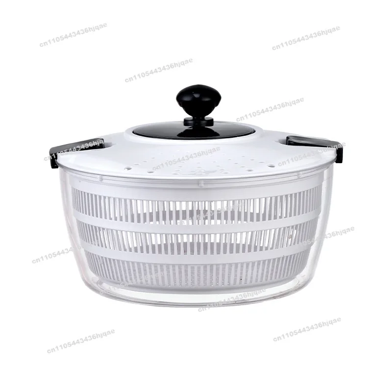 2PCS Hand-cranked High-speed Centrifugal Vegetable Dehydrator Household Plastic Fruit Salad Dryer Lettuce Tomato Drain Basket