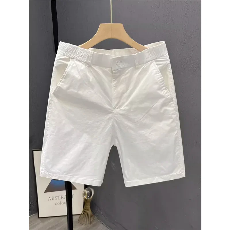 Men's Business Casual White Shorts Summer Trendy Versatile Thin Loose Sports Five Point Pants